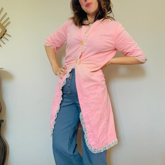 Vintage 1950s Vanity Fair Quilted  Bed Jacket S-M - Picture 2 of 10